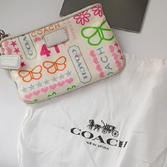 Coach Colorful Logo Wristlet *GUC* Comes With Coach Dust Bag - Picture 10 of 10